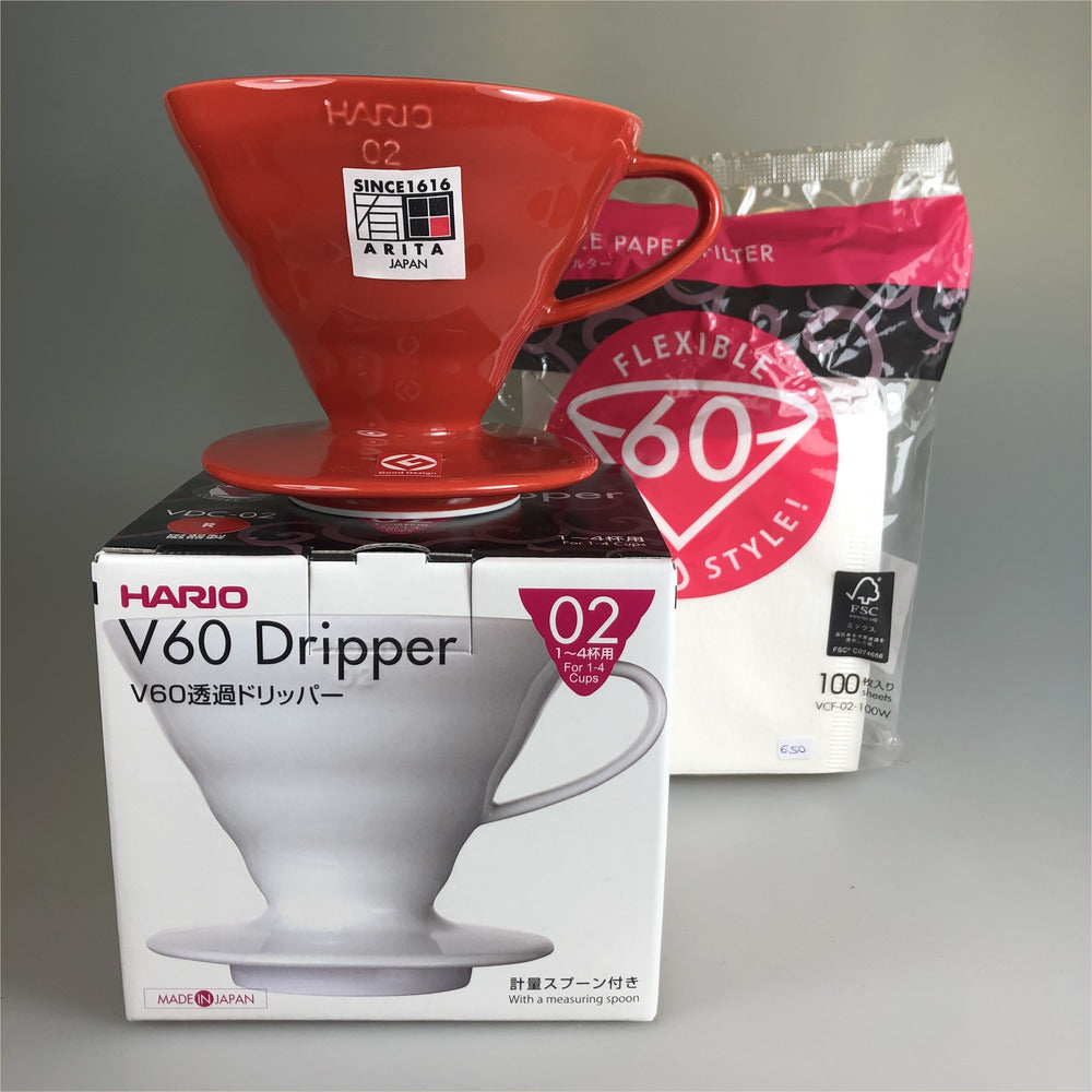 Hario V60 Filterhalter, 1-4 Tassen inkl. 100 Papierfilter