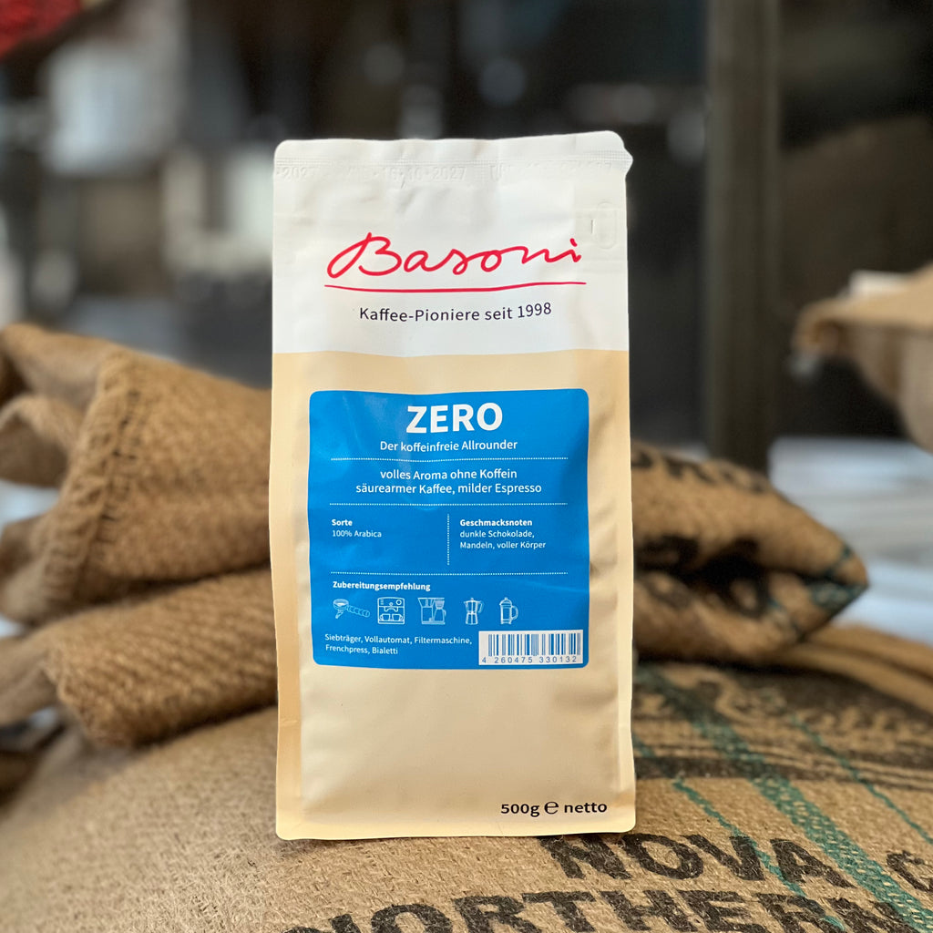 Basoni Zero - 100 & Arabica - der koffeinfreie Allrounder