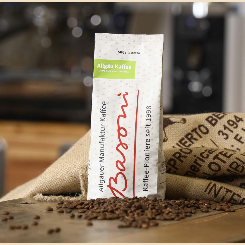 Basoni Allgäu Kaffee 500g - der Feine - 100% Arabica Sortenrein