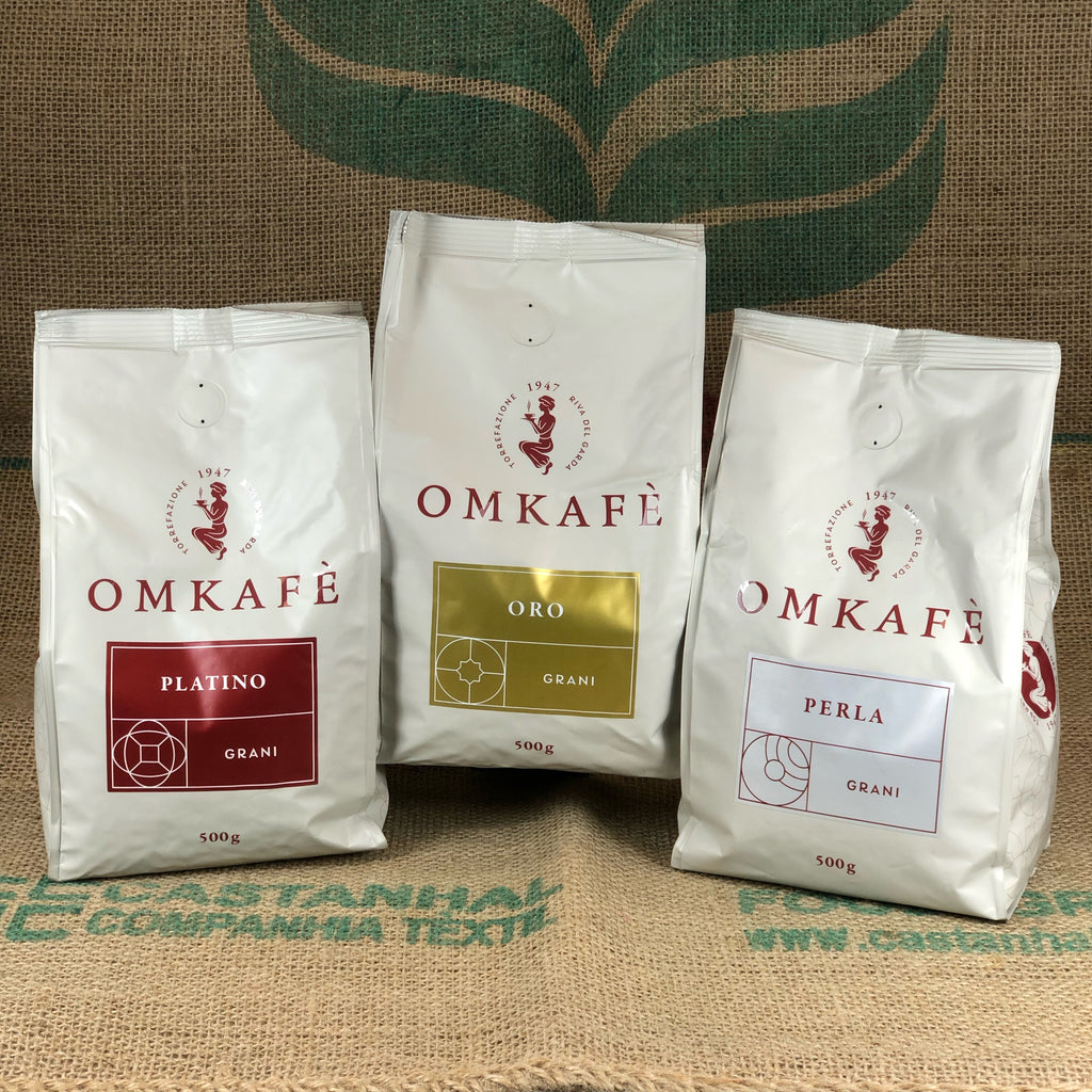 Omkafe Espresso Trio - PROBIERPREIS - Platino - Oro - Perla, je 500g
